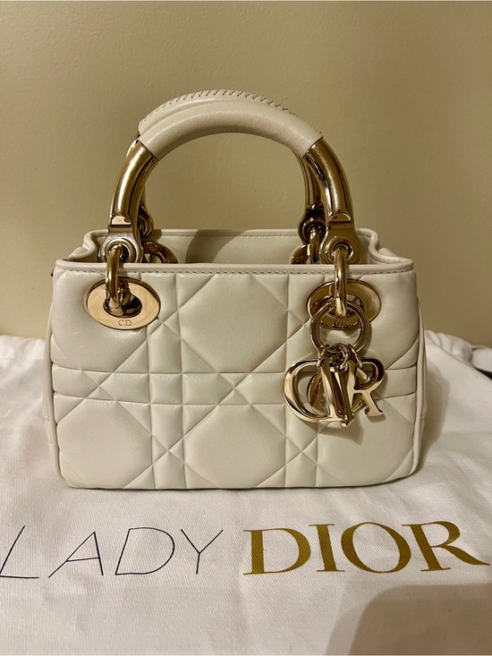 Dior Handbags - Christian Dior Lady 95.22 Mini White Calfskin Bag